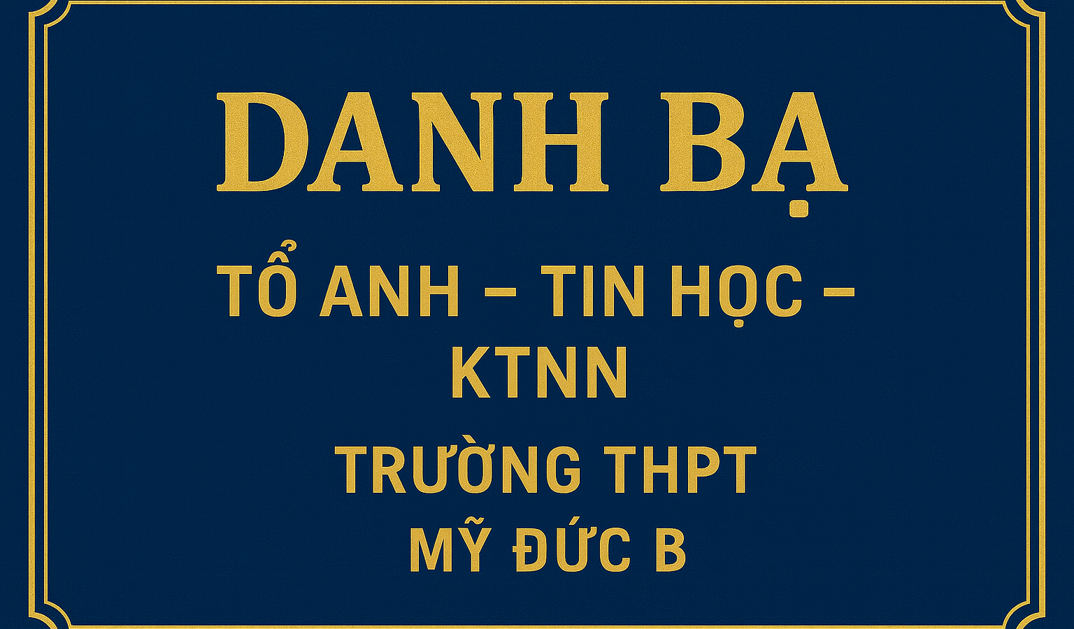 DANH BẠ TỔ TIN – NGOẠI NGỮ – KTNN