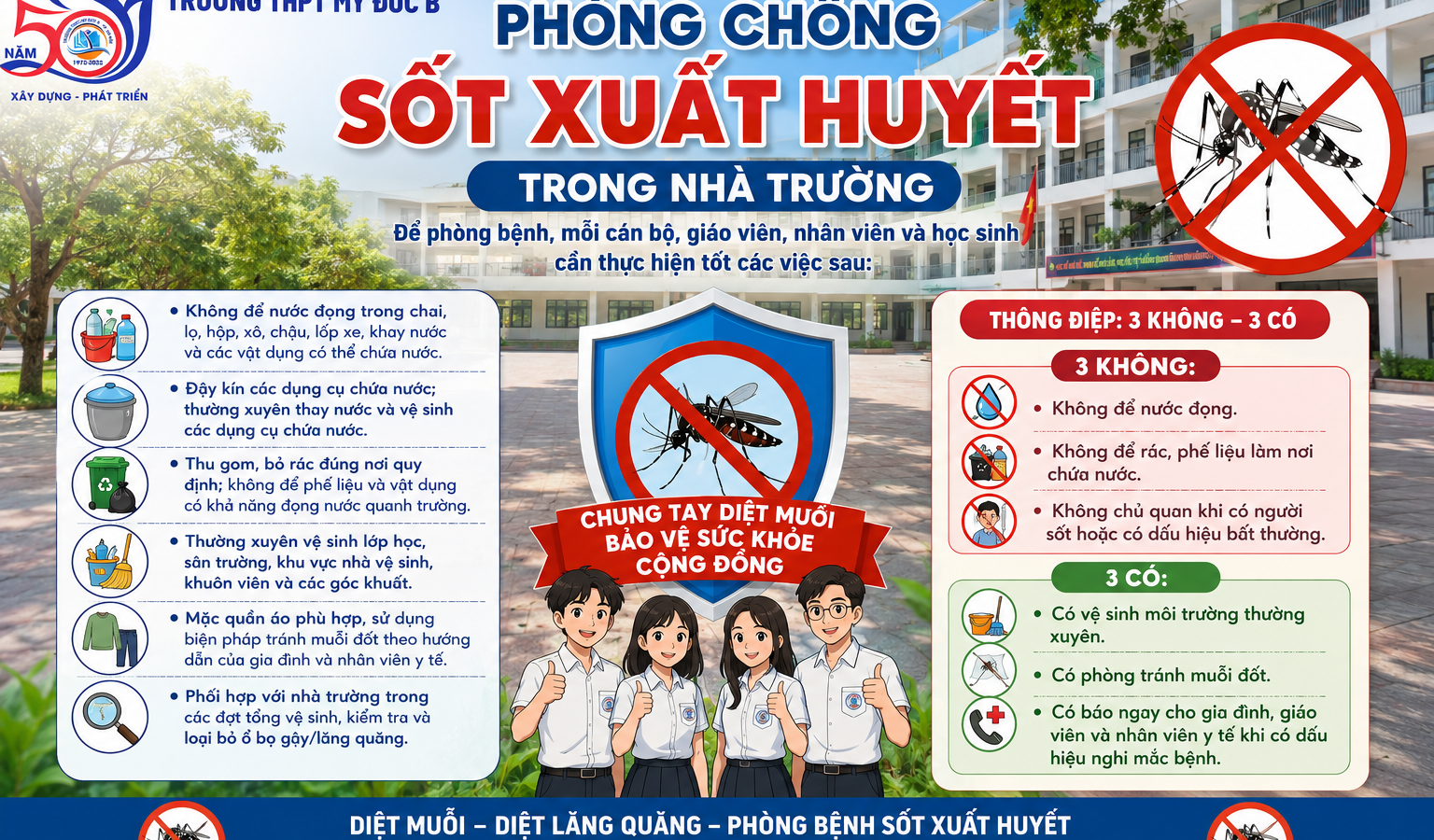 BÀI TUYÊN TRUYỀN PHÒNG, CHỐNG SỐT XUẤT HUYẾT TRONG TRƯỜNG HỌC